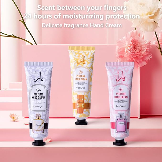 5 Pack Hand Cream for Dry Cracked Hands,Easter Basket Stuffers,Gifts for Women,Girls,Mothers Day Gifts,Natural Plant Fragrance Mini Hand Lotion Moisturizing Hand Care Cream