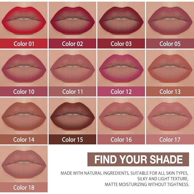 evpct Light Brown Gradient Matte Lipstick Lip Liner Crayon Combo Pencil Set for Women Long Lasting Waterproof, Nude Brown Matte Cream Lip Liner and Lipstick Combo Makeup, Flawless Gradual Ombre Effect