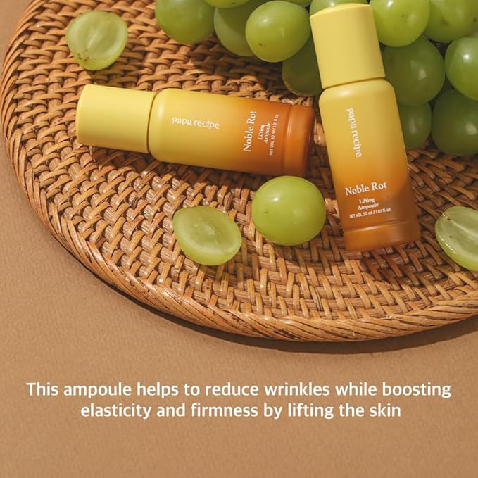 Papa Recipe Noble Rot Lifting Ampoule 30ml – 62.1% Fermented Grape Extract & Hyaluronic Acid – Double Layer Serum for Hydration, Firmness & Radiance – Korean Skincare