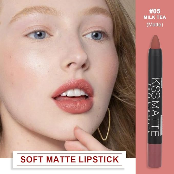 BINGBRUSH Smooth Longwear Lipstick Pack Set, Matte Color Stick Ultimate Lip Crayon for Makeup Collection - Waterproof Velvet Lipgloss Lip Stain (05#)