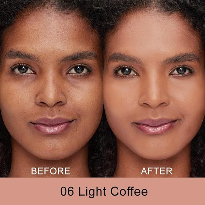 Kaely Pot Concealer Full Coverage, Under Eye Brightener Color Correcting Concealer for Dark Circles, Waterproof Foundation Face Makeup, Eye Ring Corrector de ojeras, 06 Light Coffee