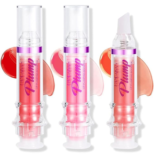 3 Colors Lip Plumping Booster, Spicy Lip Plumper Gloss Lip Plumping Oil, Ultra-Hydrating Nourishing Plump and Pout Lip Plumper, Glossy Finish Fuller Natural Lip Makeup Mother's Day Gift-03#04#05#
