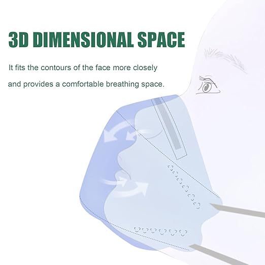 akgk KN95 Face Masks 50 Pack, 5-Ply Disposable Blush Pink Face Mask Against PM 2.5 Smoke and Dust