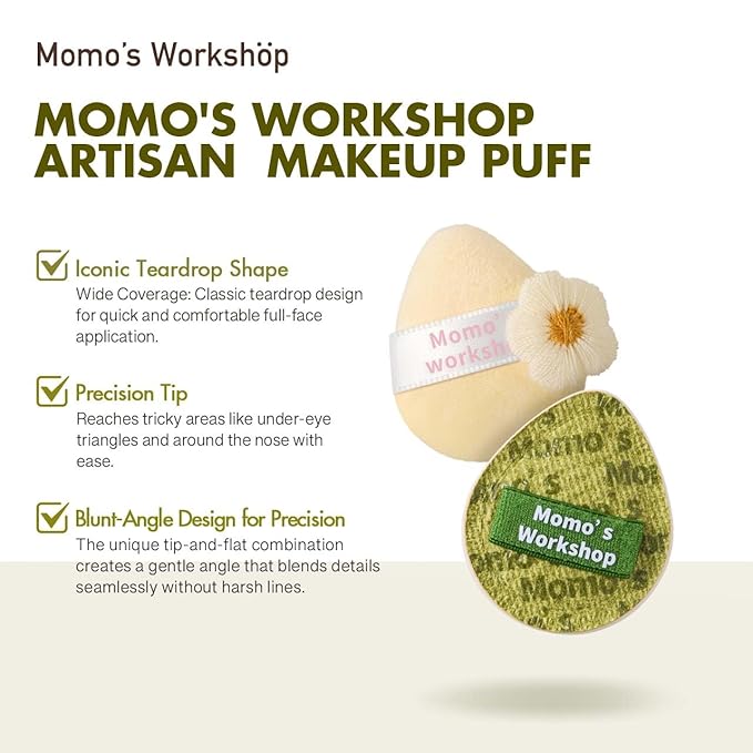 Mini Denim Makeup Sponge Set,Mini Makeup Blenders Sponge for Concealer/Blush/Highlighter, Perfect for Detail Work & Travel,4pcs Green Mini Concealer Puffs with Travel Pouch