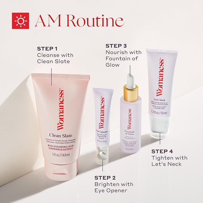 Womaness Let's Neck Firming Serum - Hydrates, Lifts, and Smoothes with Cooling & Massaging Roller Applicator - Cream for Women to Smooth Wrinkles & Tightening Sagging Skin - 50ml Roller