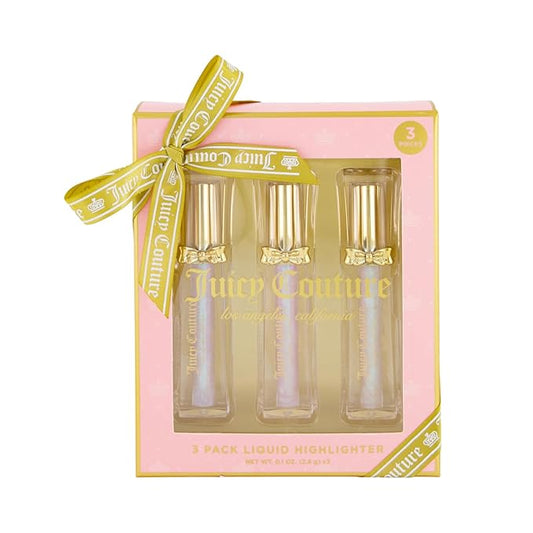 Juicy Couture 3 Pack Liquid Highlighter Makeup Set – Bloom, Shine, & Glow, Buildable & Lightweight