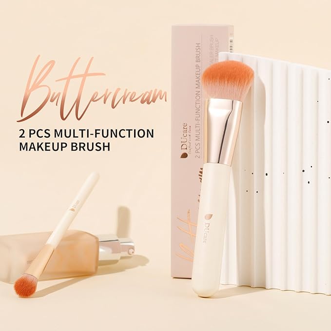 DUcare Foundation Contoured Brush - Concealer Brush Under-Eye Concealing and Contouring Makeup Brushes - Face Brush For Liquid Or Cream Foundations