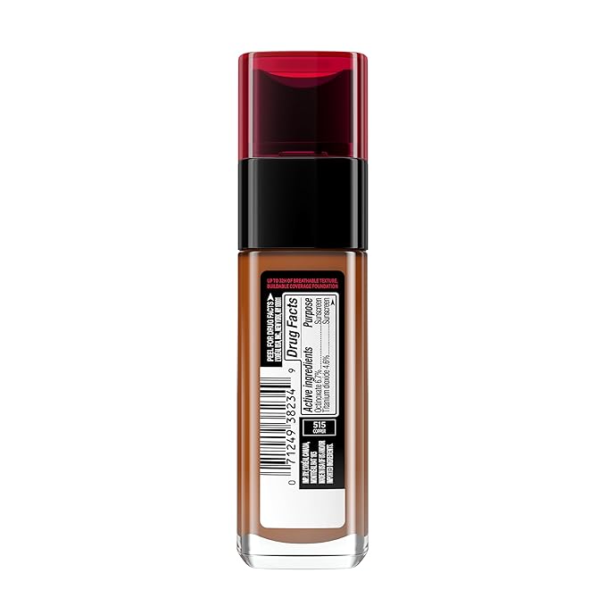 L'Oreal Paris Makeup Infallible Up to 32 Hour Fresh Wear Lightweight Foundation, 515 Copper, 1 Fl Oz, Packaging May Vary