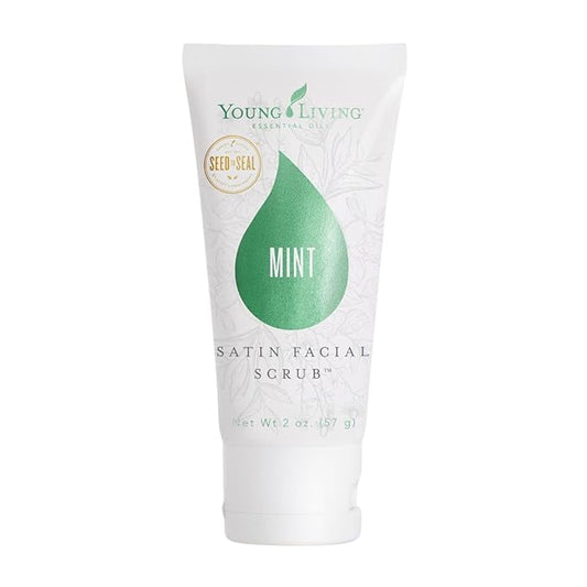 Young Living - Satin Facial Scrub Mint 2 oz | Gentle Exfoliation & Skincare | Dead Skin Removal & Renewal | Bright Complexion | Suitable for All Skin Types