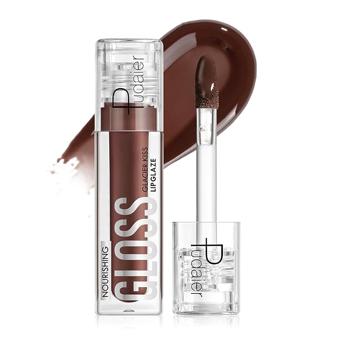 Pudaier Glossy Lip Stain, Excellent Recovery, Moisturizing Lip Care Tinted Lip Oil, Hydrating Plumping Lip Gloss Balm, Non-Sticky Long Lasting Light Texture LipGloss Oil for Dry Lip (07 Nothing Logic)