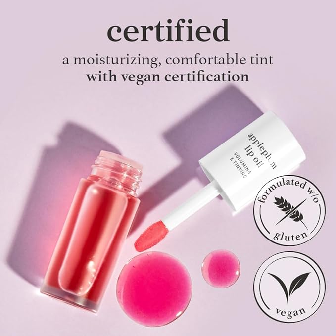 NOONI Korean Lip Oil - Appleberry + Appleplum + Applewine, 0.12 FL Oz Bundle