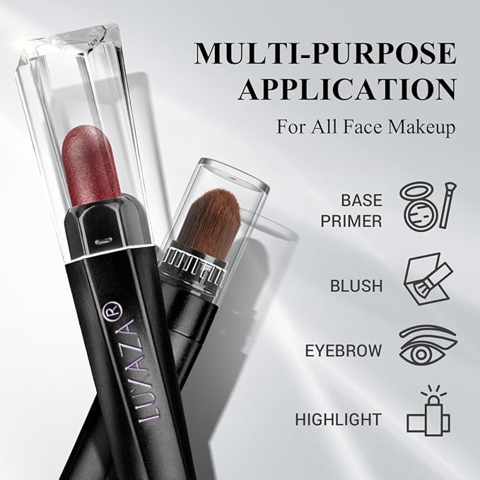 6-Piece Matte and Shimmer Cream Eyeshadow Pencil Set, Waterproof Long Lasting Highlighter Stick, Champagne Rose Pink