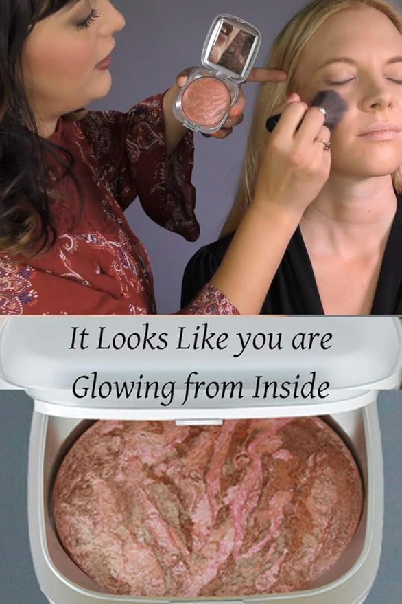 Baked Mineral Makeup Healthy Blush with Botanical Extracts (Apricot Swirl) Made in USA. Highlighter Makeup