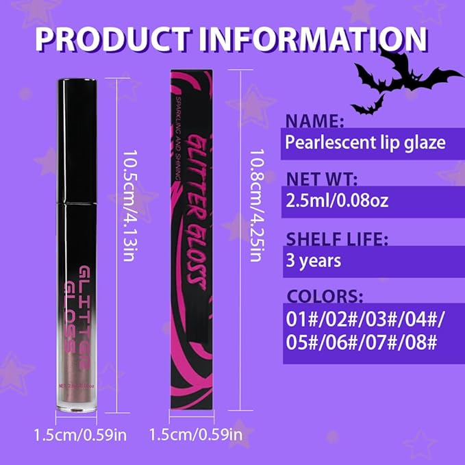 Taupe Metallic Lipstick for Women,Glitter Sparkling Liquid Lipstick,Long Lasting Waterproof Lightweight Comfortable Non-Drying Bold Dark Lip Gloss for Gothic Stage Makeup,Cruelty Free