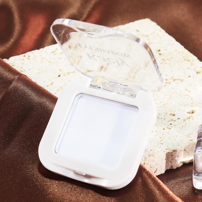 Buildable Matte Eyeshadow Makeup Palette Single - White Shades | Creamy Pressed Powder for Easy Blending | Mini Travel Palette for Women | Everyday Natural Eye Makeup