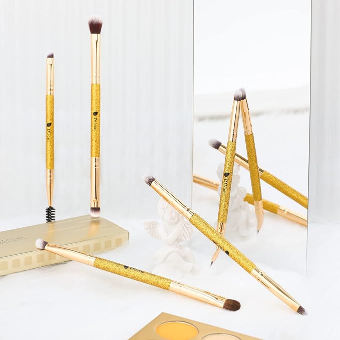 DUcare Eyeshadow Brushes Set Duo End Eye Makeup Brushes Eyeshadow Brush set 5Pcs Travel Concealer Eyebrow Eyelash Eye Liners Blending