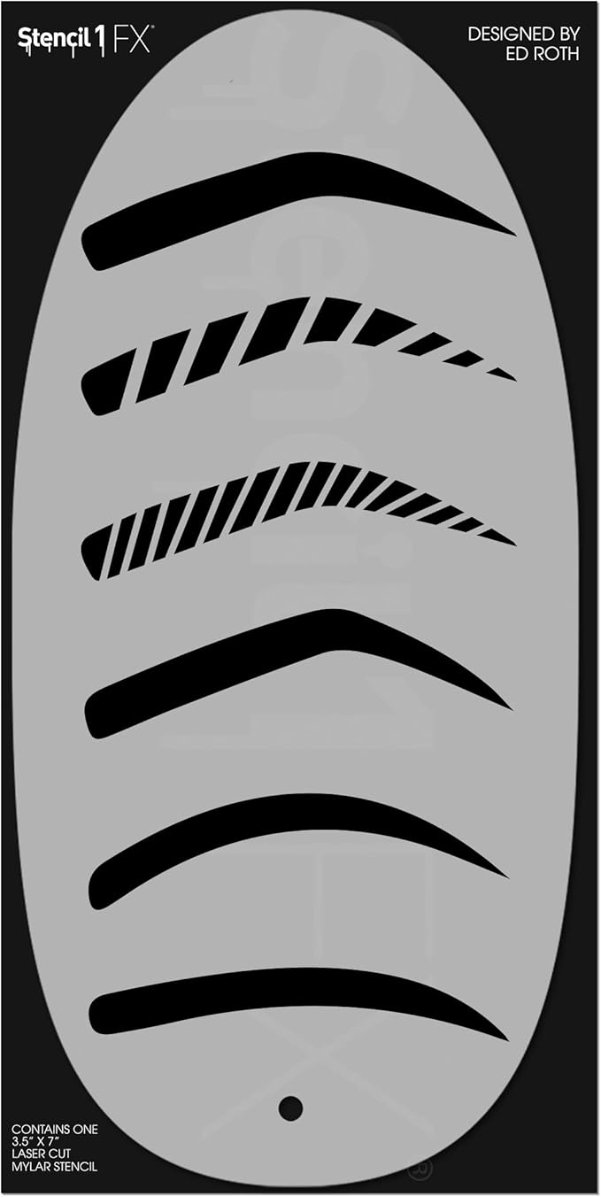 Stencil1FX Eyebrow Shaping Kit – 6 Unique Brow Designs, Reusable Arch Guide, Precision Texture Template for All Face Types