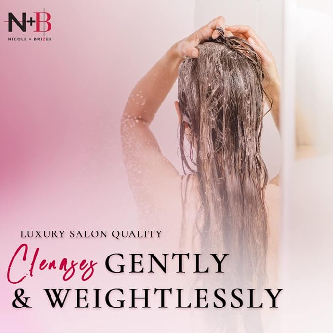 Nicole + Brizee N+B Core Collection | Paraben-Free | For All Hair Types and Textures | Strengthens and Hydrates | Made in the USA (Shampoo 33oz)