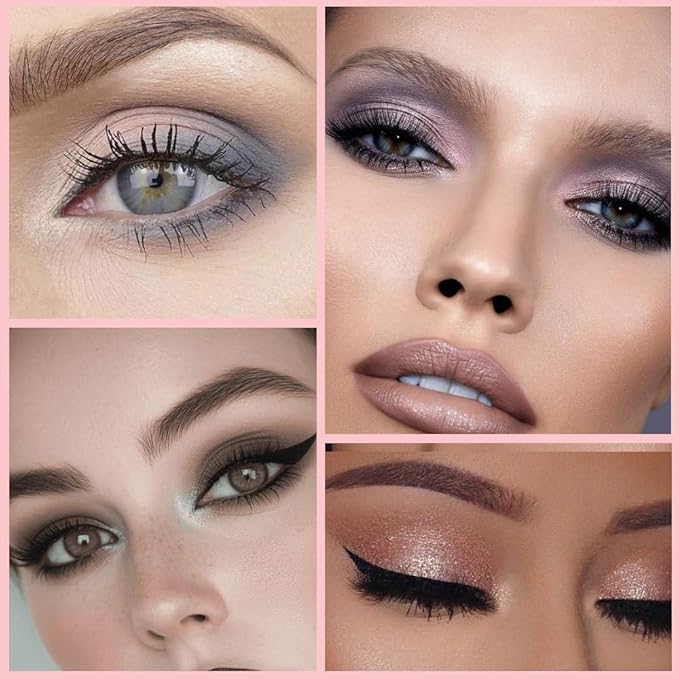 4Colors Eyeshadow Makeup Palette,Nude Gray Black Natural Neutral Powde Eye Shadow Palette for Older Women,Long Lasting Naturing-Looking,Lightweight,Waterproof,Eye Makeup Kit Travel Size