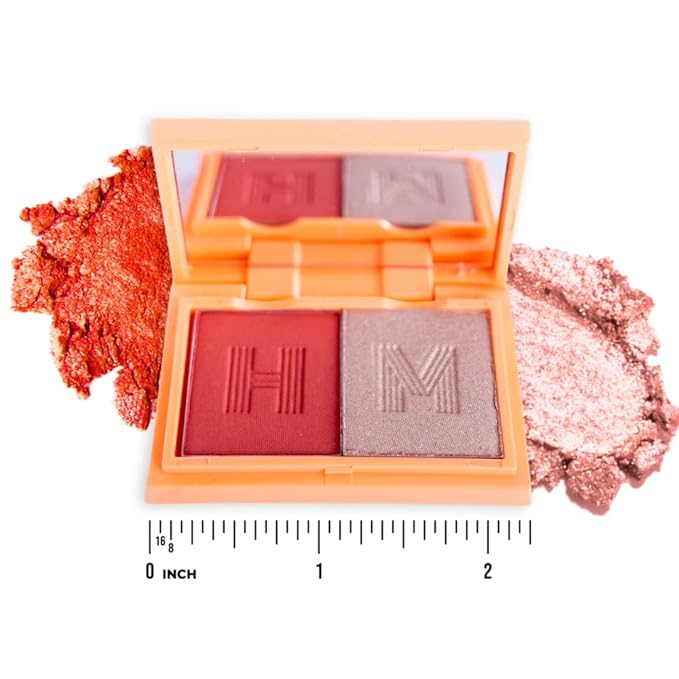 Mini Blush + Brighten Highlighter Duo, Lightweight Blendable Shimmer Blush, High Pigmented Makeup Powder Palettes, Cruelty Free - BoSS Babe