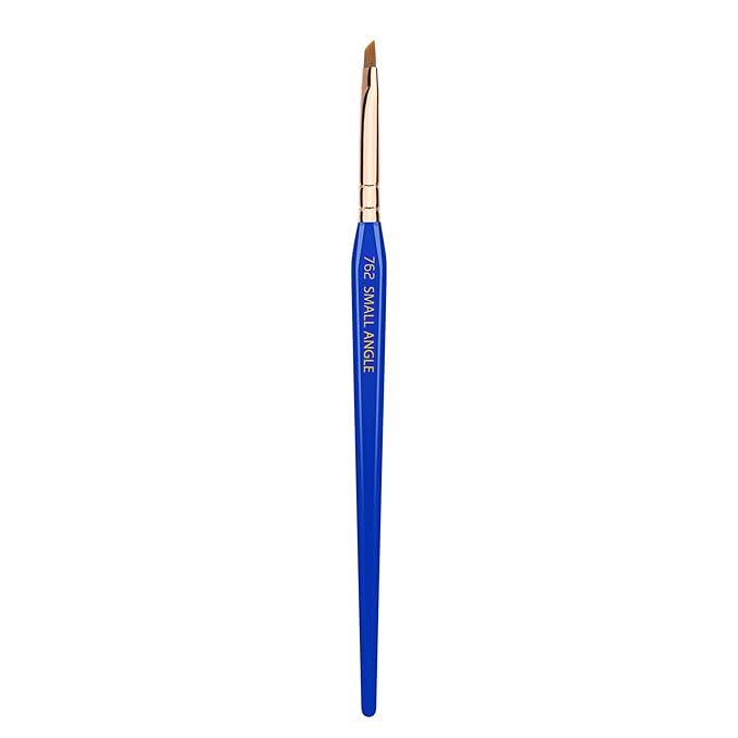 Bdellium Tools Professional Makeup Brush - Golden Triangle 762 Small Angle - With All Vegan and Soft Synthetic Fibers, For Shaping & Filling Eyebrows (Blue, 1pc)