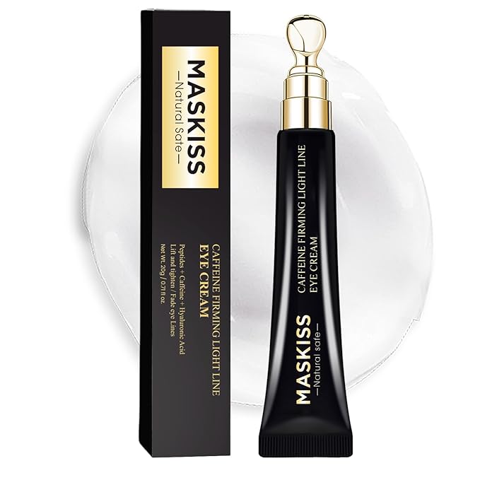 Under Eye Cream for Wrinkles, Skin Renewing Eye Cream With Peptides + Caffeine for Dark Circles and Puffiness, Anti Aging, Reduce Fine Lines and Under EyeBags, Fragrance Free