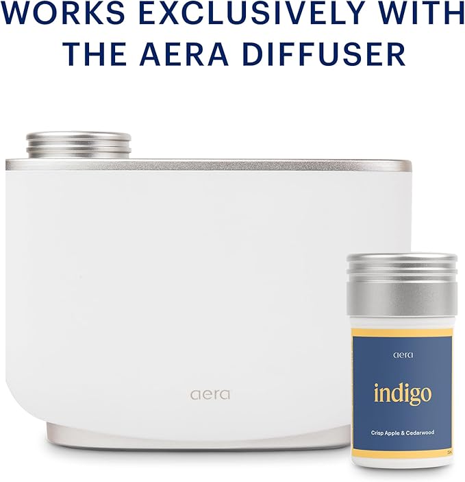 Aera Indigo - Essential Oil for Home - Crisp Apple and Cedarwood Fragrance - Notes of Citrus, Jasmine and Sandalwood- Scent Refill - Works with The Aera Diffuser