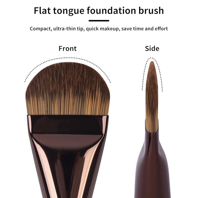 MAANGE 14-Piece Makeup Brush Set with Aluminum Ferrule- Premium Synthetic Makeup Brushes Kit Foundation Brush Eye Shadow for Beginners & Professionals(Dark Coffe)