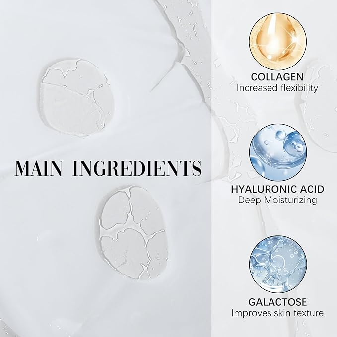 4Pcs Skaind Collagen Glow Mask Overnight, Deep Face Mask, Bio-Collagen Real Deep Mask, Hydrating Overnight Hydrogel Mask, Revitalize Your Skin with Low Molecular Weight Collagen Mask