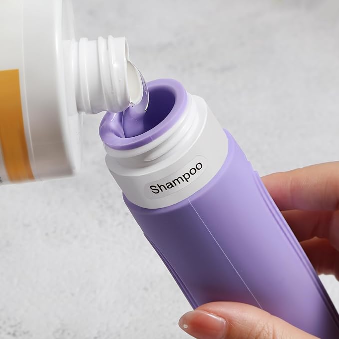 Travel Bottles for Toiletries, 5 Pack TSA Approved Travel Size Containers, 3oz Leak Proof Refillable Travel Accessories for Shampoo Conditioner, BPA Free Travel Bottles with Toiletry Bag