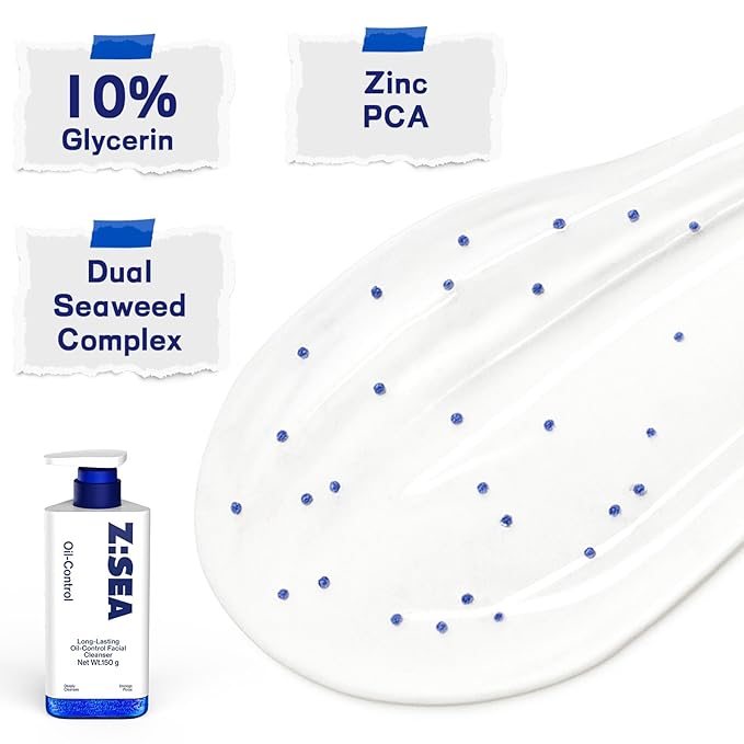 Z:SEA Foaming Face Wash, 5.29 Oz - Amino Acid & Salicylic Acid + Dual Seaweed, Gentle All-Gender Cleanser for Oil Control & Acne