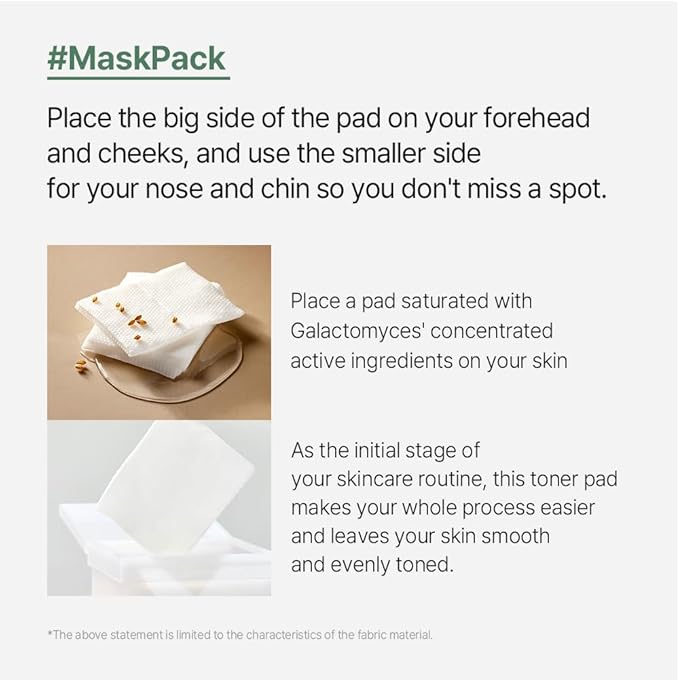 mixsoon Galactomyces Toner Pad,Fermented Nutrition, Galactomyces, Dual-Textured Pad 210ml / 7.10 Fl.Oz (60 heets)