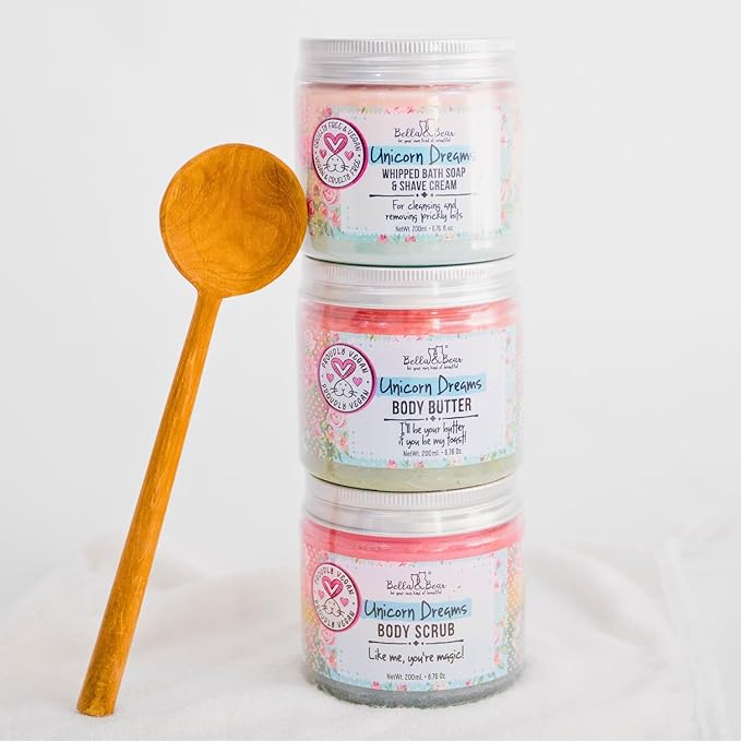 Bella & Bear Unicorn Dreams Whipped Bath Soap, SLS Free, Paraben Free, Cruelty-Free, Vegan Body Wash And Shave Cream, 6.7oz mango & pineapple with a hint of vanilla