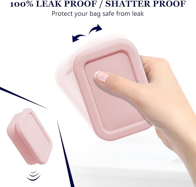Leak Proof Silicone Travel Soap Case with Draining Layer, Travel Size Toiletry, Portable Soap Container for One Regular Bar Soap Perfectly, Shatter-Proof Soap Holder for Bathroom, Gym (Light Pink)