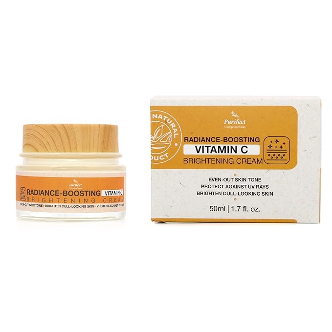 Purifect Vitamin C Brightening Facial Moisturizer Cream – Radiance-Boosting Hydration with Vitamin C, E, Collagen & Hyaluronic Acid – Non-Greasy, Made in USA, 50ml