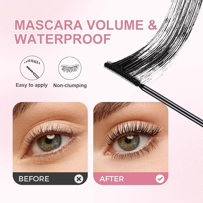 Tubing Mascara 2025 New Curling Mascara Black & Brown for Lash Makeup, Waterproof and Sweatproof Long Lasting Non-Smudged Magic Mascaras (Brown/1pcs)