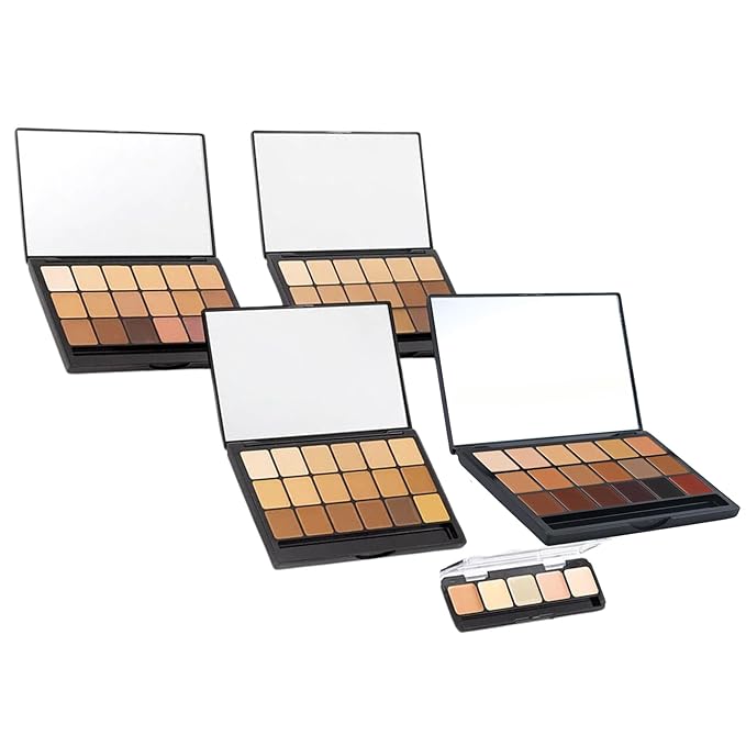 Graftobian Super Palettes PROPAK- Creme Makeup Palette- Cream Foundation Palette- HD Foundation Makeup- High Definition Cream Palette, Corrector Palette - 5 Pack Original Super Palettes (ProPak II)