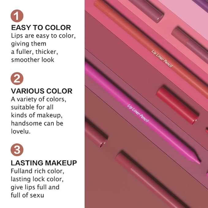 evpct 1Pcs Burnt Orange Matte Long Lasting Lip Liner Pencils Makeup for Shaping & Sculpting Lips, No Transfer Long Wear Waterproof Pigmented Lip Liner lipliners Crayon Lipstick Pencil with Sharpener 2
