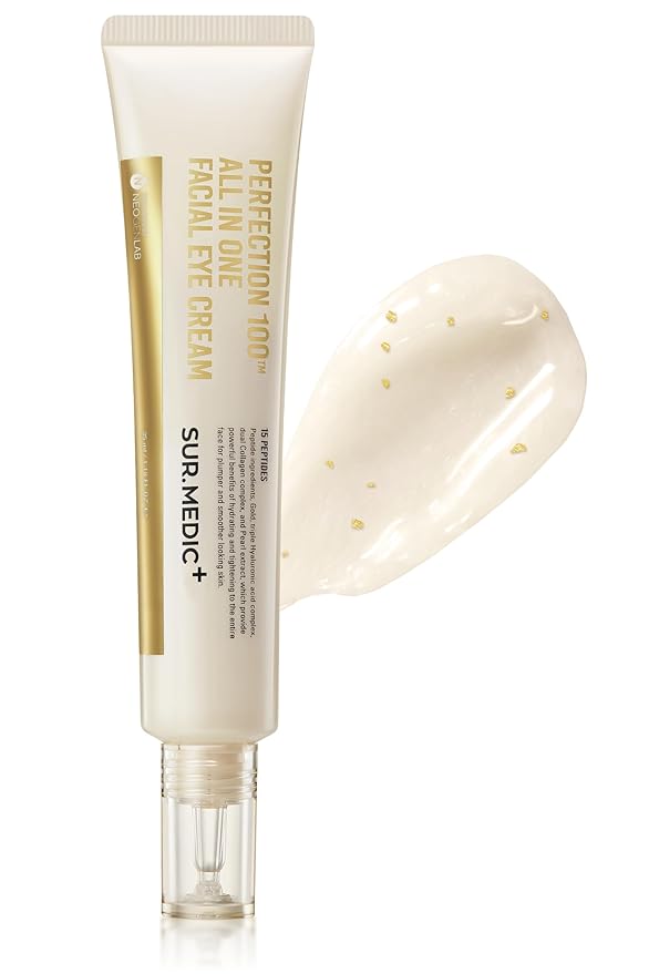 SUR.MEDIC+ 24K Gold Perfection All In One Cream for Face & Eye with Hyaluronic Acid, Panthenol and 24 Gold 1.18 oz