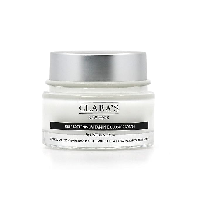 CLARA'S NEW YORK | Deep Softening Vitamin E Skin Barrier Cream | with Panthenol, Macadamia Oil | Healthy Glowing Skin, Rich | Non-sticky, Fast-absorbing Clinical-Grade Formula | 50ml MADE IN USA