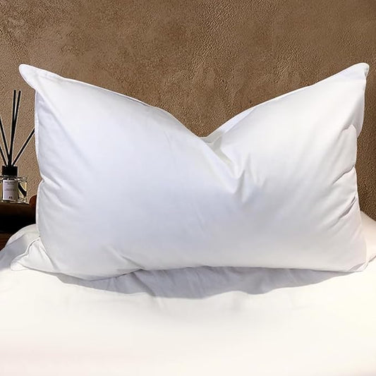BHZ Goose Down Feather Pillows Queen Size - Hotel Collection Bed Pillows for Sleeping Soft Pillow for Side and Back Sleepers with 100% Cotton Fabric