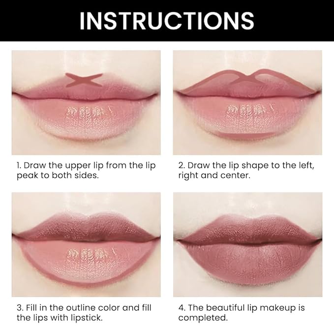 2-in-1 Light Nude Beige Lip Liner & Lipstick Set Kit for Women, Matte Lips Kit with Lip Liner Lip Stains Long Lasting Waterproof 24 Hour Lipstick and Lip Liners Combo Lipliners Pencil Set 23