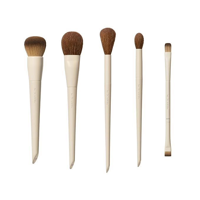 Morphe x Ariel Full Makeup Brush Collection - Includes A24 Foundation, A58 Cream Contour, A19 Dual-Ended Concealer, A14 Precision Setting, and A22 Blush Brushes (5 Piece Set)