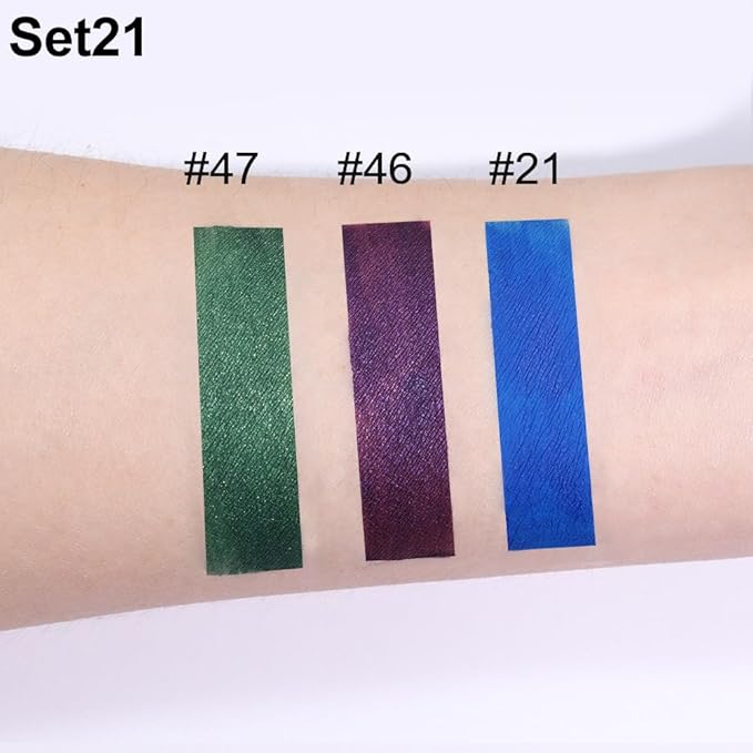AMY'S DIARY Blue Green Dark Purple Matte Plum Liquid Lipstick 3Pcs Sets,24-hour Lipstick Long Lasting Permanent L Magic Lipstick Waterproof Lip Stain 24 Smudge Waterproof for Women (Set21)