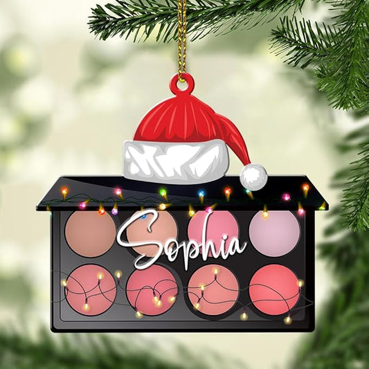 Personalized Name Comestic Shape Flat Ornament Makeup Ornament Girl Makeup Artist Christmas Ornament Makeup Stylist Ornament 93