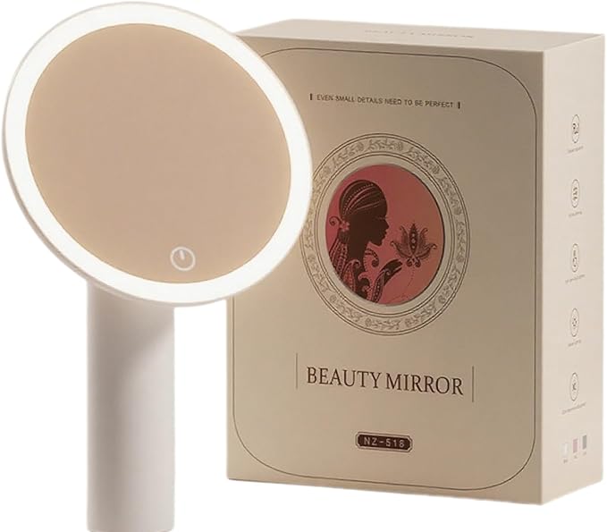 Makeup Mirror with Lights, 10X Magnifying Vanity Mirror, Dimmable Touch Control, Portable Travel & Desk Mirror with Stand, Christmas Birthday Gift for Women Her Girlfriend Wife Mom