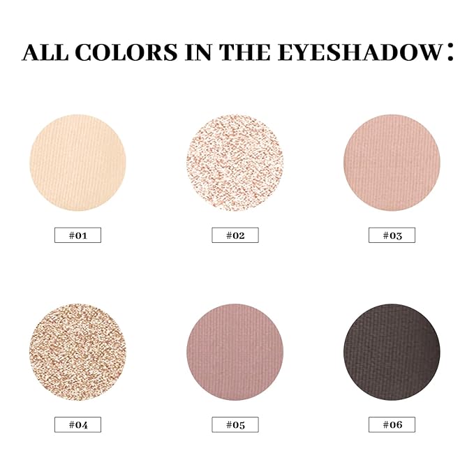Nudes Series Mini Eyeshadow Palette, Velvety Matte Finish, 6 Nude Taupe & Brown Neutral Eye Shadows, Travel Friendly Size, Vegan, Cruelty-free,Long-lasting