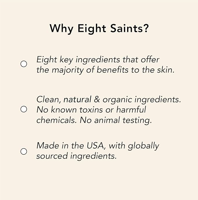 Eight Saints Retinol Eye Cream, Natural & Organic, For Smoothing Fine Lines and Wrinkles and Improve Skin Tone, 0.5 Ounces