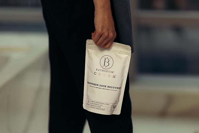 Bathorium Northern Sage Recovery Crush, Revitalizing Bath Soak, Dead Sea & Epsom Salt, Sage, Pine, Eucalyptus, pH-Balanced for Women, 5+ Baths, 21 oz