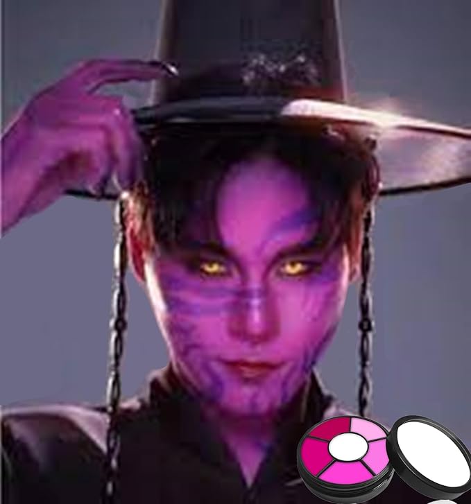 Go Ho 6 Colors Hot Pink Face Body Paint,Cream Washable Formula Face Paint for Adults Children Halloween Cosplay,Body Paint SFX Makeup Palette,Professional Face Paint Makeup